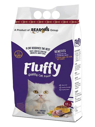 Fluffy Cat Food 1.2kg bag – complete nutrition for cats of all life stages, supports healthy skin and shiny coat