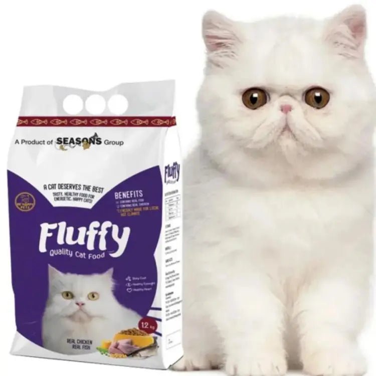 Fluffy Cat Food 1.2kg bag – complete nutrition for cats of all life stages, supports healthy skin and shiny coat