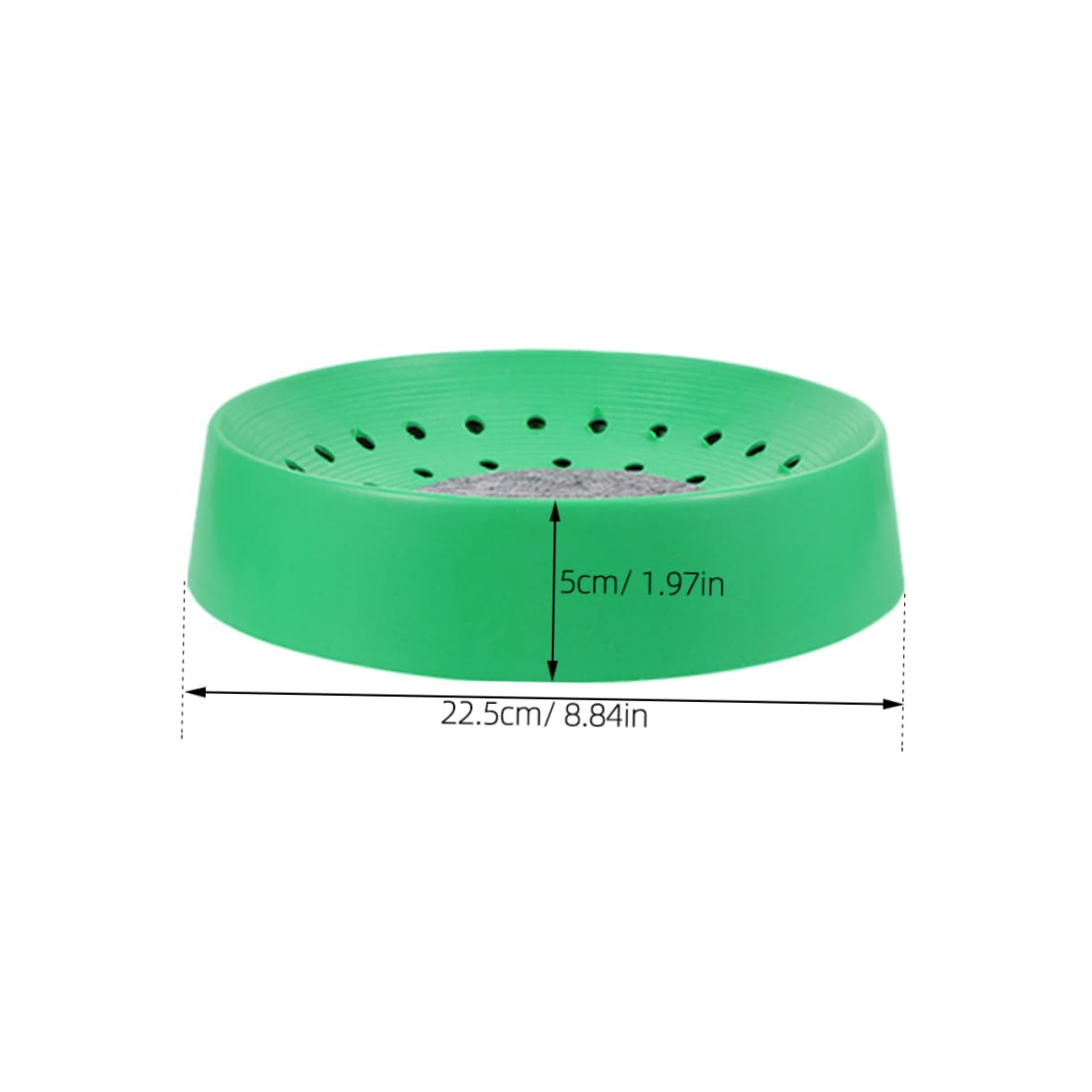 Durable plastic pigeon nesting bowl – side viewDurable plastic pigeon nesting bowl – size chart