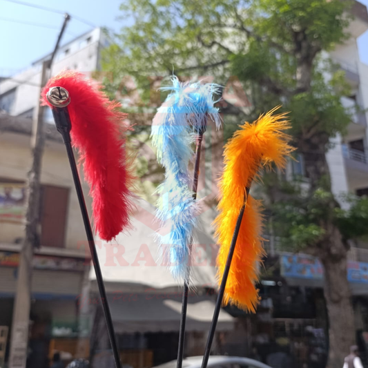 Cat Teaser Toy Wand with Feather & Mouse for Cats