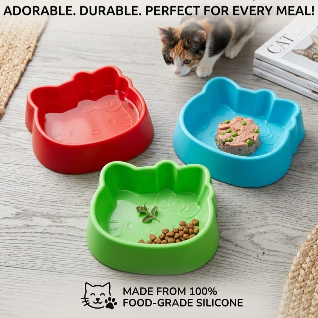 Cute-Cat-Face-Plastic-Food-Water-Bowl-for-Cats