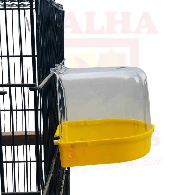 Bird bath tub attached to cage, providing a clean and fun bathing space for pet birds