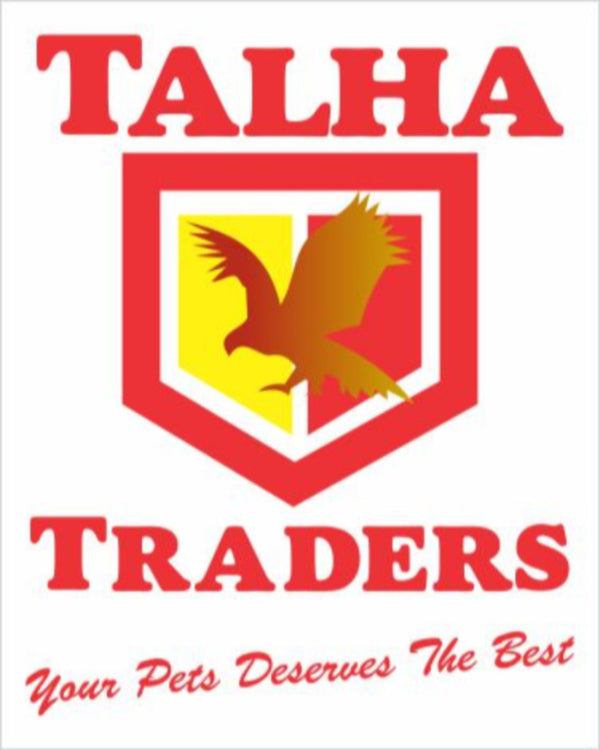 Logo of Talha Traders with an eagle emblem on a white background