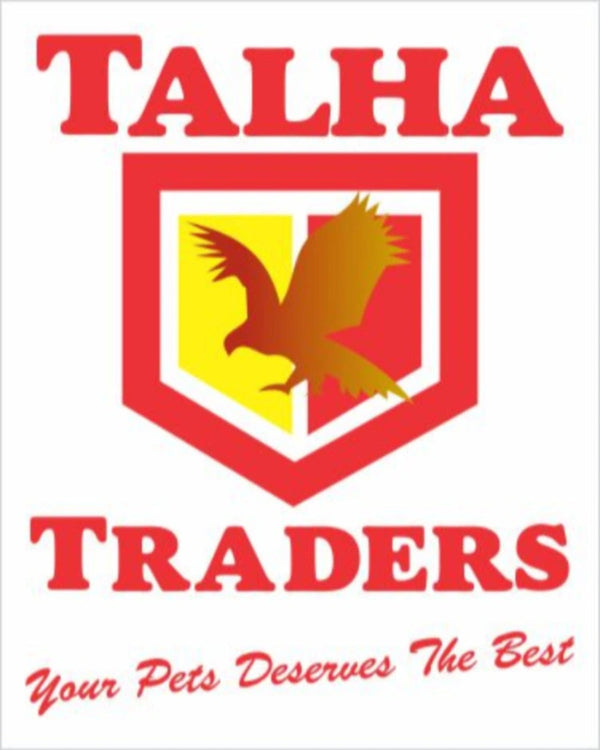 Logo of Talha Traders with an eagle emblem on a white background