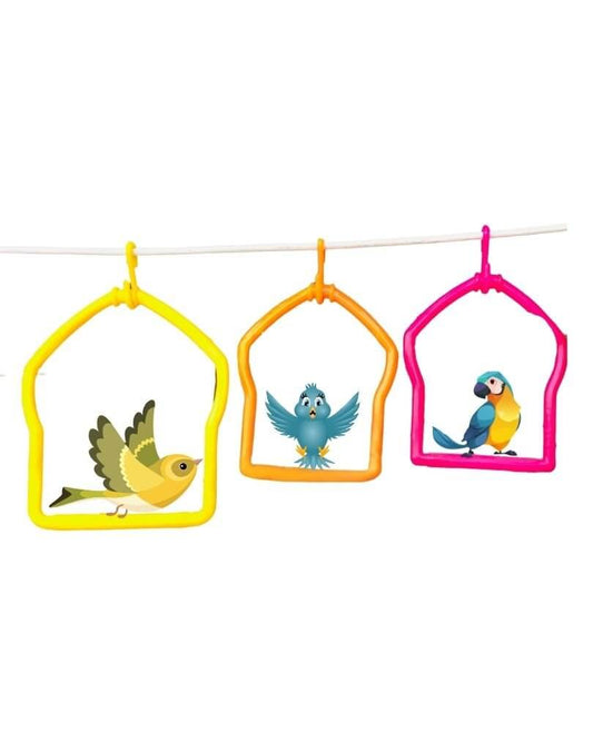 Colorful Bird Toys Plastic Swings – Durable Hanging Perch for Small & Large Parrots - Talha Traders