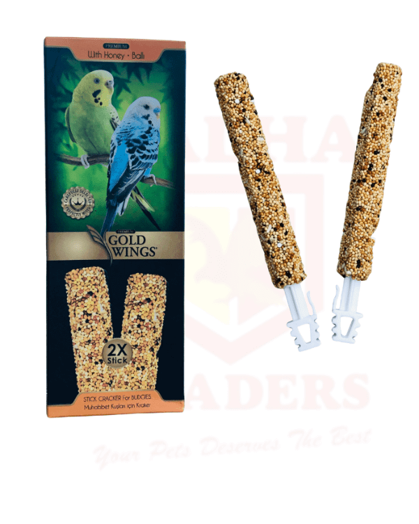 Gold Wings Stick Cracker – Honey & Bell Flavor Treat for Small Birds - Talha Traders